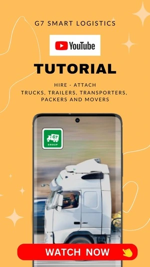 'G7 Truck Booking App tutorial image with link of youtube video how to g7 Truck Booking App G7'